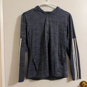 adidas Women’s Purple Zip-Up Sweater with White Stripes